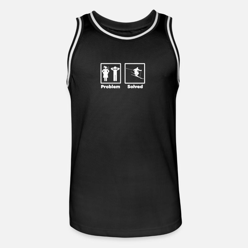 problem solved skiing ski - Men's Basketball Jersey - black/white