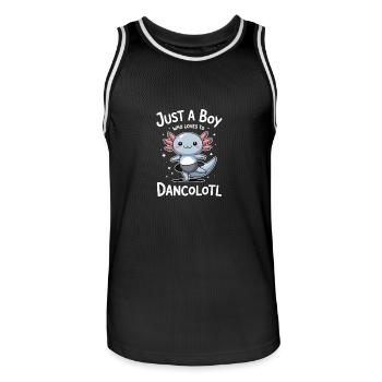 Just A boy who loves dance Ballett Tänzer Geschenk - Männer Basketball-Trikot - Schwarz/Weiß - Vorne - AI Model Male 185 dark (185cm)