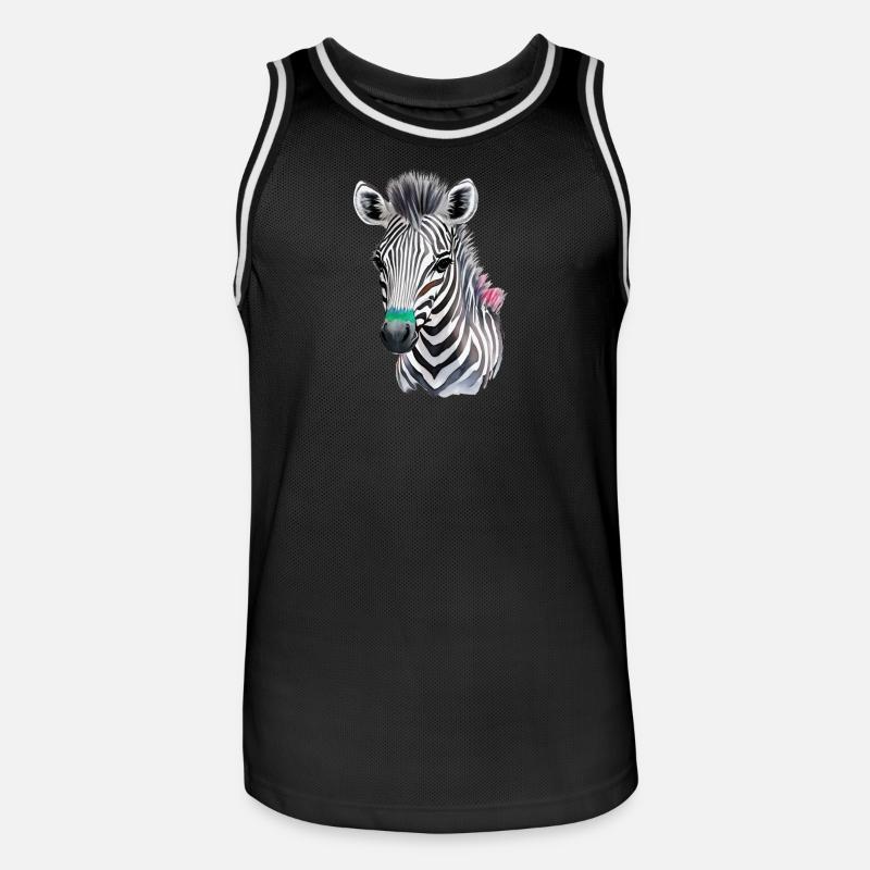 Puledri Zeba - Maglia da basket per uomo - nero/bianco