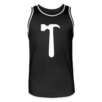 Hammer 2 - Männer Basketball-Trikot - Schwarz/Weiß - Vorne - AI Model Male 185 dark (185cm)