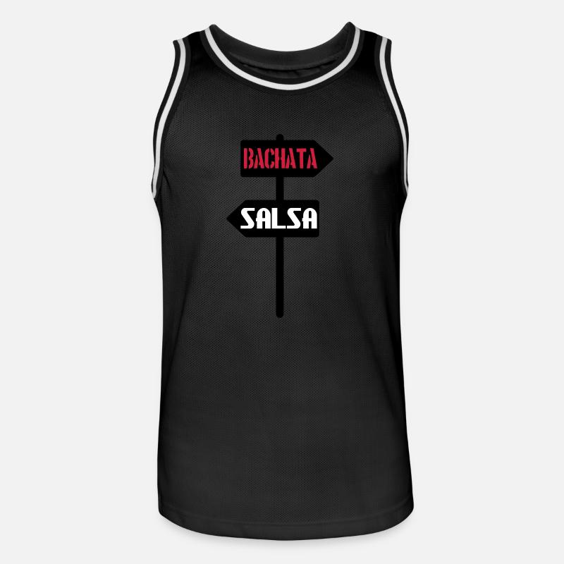 Bachata Salsa Schild - Männer Basketball-Trikot - Schwarz/Weiß