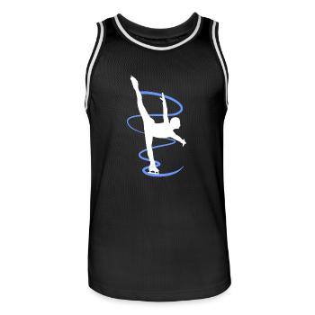 Figure skating Ice skating Ice dance figures - Men's Basketball Jersey - black/white - Front - AI Model Male 185 dark (185cm)