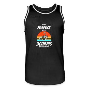 Zodiac sign Scorpio - Men's Basketball Jersey - black/white - Front - AI Model Male 185 dark (185cm)