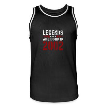 LÉGENDES SONT EN 2002 T-SHIRT NÉ DE NOËL ANNIVERSAIRE - Maillot de basket Homme - noir/blanc - Devant - AI Model Male 185 dark (185cm)