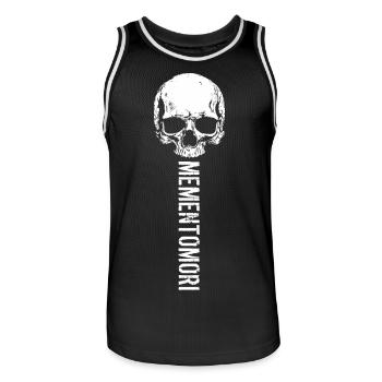 Skull Art Memento Mori - Men's Basketball Jersey - black/white - Front - AI Model Male 185 dark (185cm)