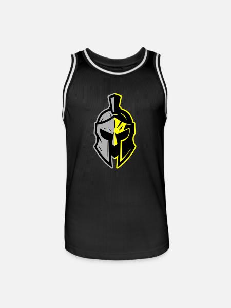 Spartan Helmet Icon - Men's Basketball Jersey - black/white