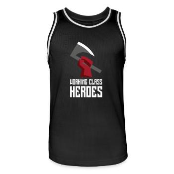 WORKING CLASS HEROES - Männer Basketball-Trikot - Schwarz/Weiß - Vorne - AI Model Male 185 dark (185cm)
