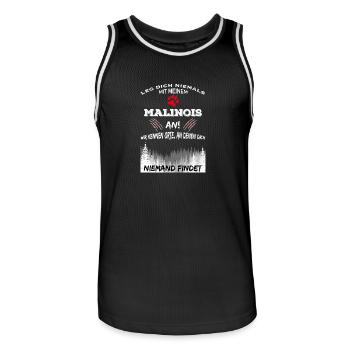 Hund Ort niemand findet Geschenk Malinois - Männer Basketball-Trikot - Schwarz/Weiß - Vorne - AI Model Male 185 dark (185cm)