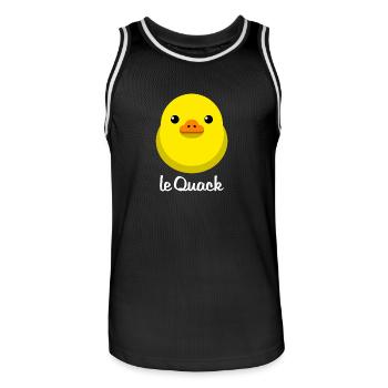 Chick Yellow le Quack for dark backgrounds - Men's Basketball Jersey - black/white - Front - AI Model Male 185 dark (185cm)