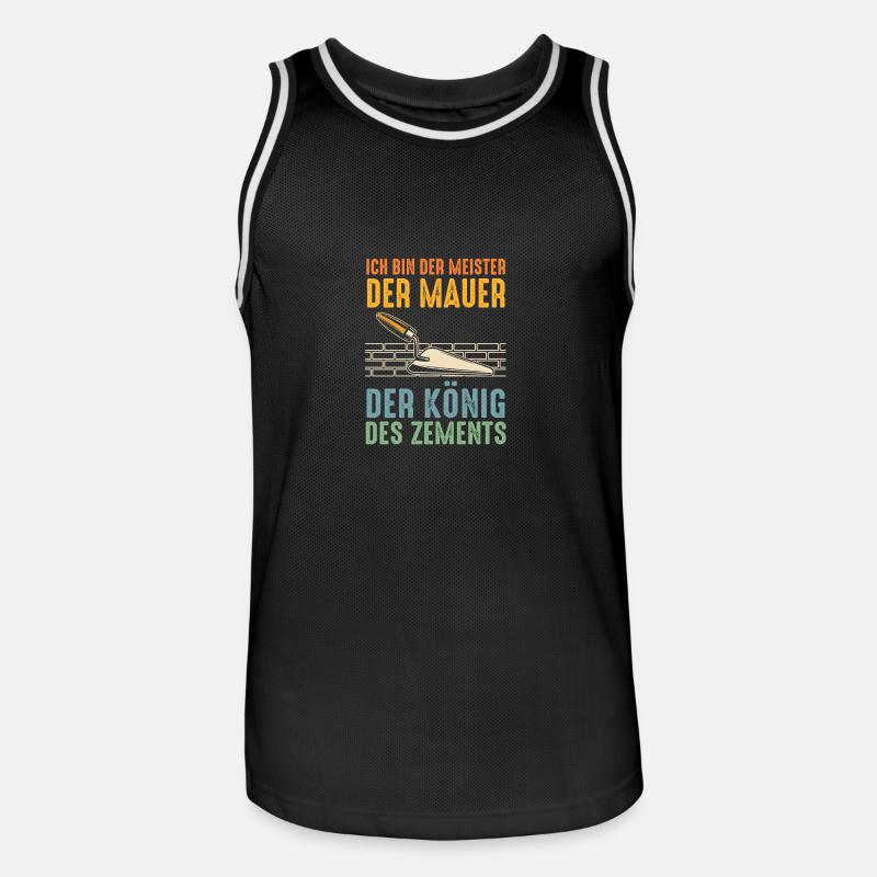 Maître maçon Compagnon maçon - Maillot de basket Homme - noir/blanc