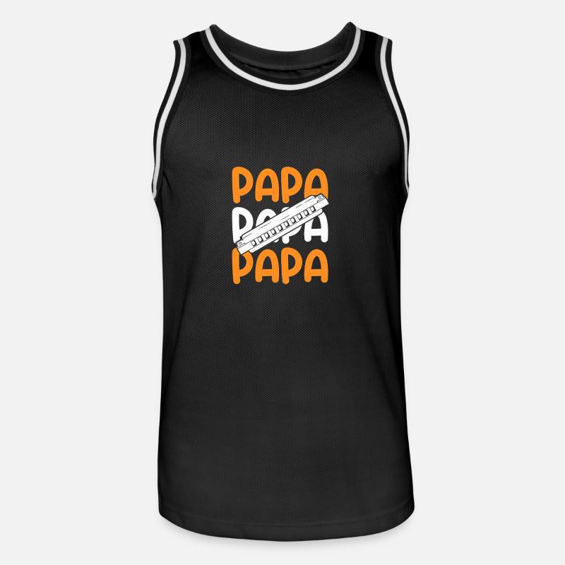 Harmonica Papa Père Harmonica - Maillot de basket Homme - noir/blanc