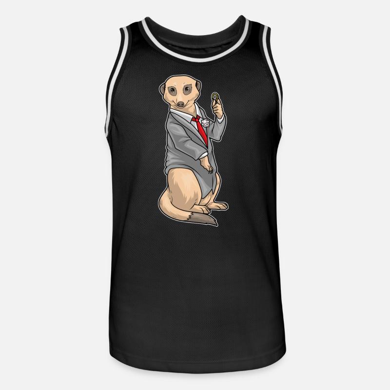Erdmännchen Bräutigam Ehering Hochzeit - Männer Basketball-Trikot - Schwarz/Weiß