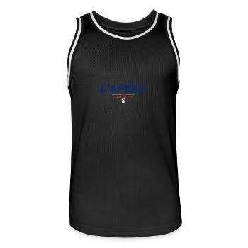 L'apéro c'est la vie - Maillot de basket Homme - noir/blanc - Devant - AI Model Male 185 dark (185cm)