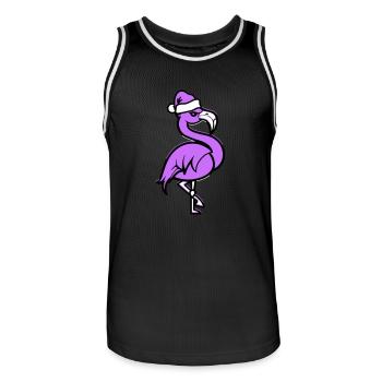Flamingo Comique Noël - Maillot de basket Homme - noir/blanc - Devant - AI Model Male 185 dark (185cm)