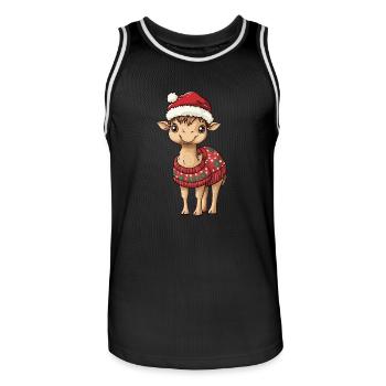 Bande dessinée de Noël à dos de chameau - Maillot de basket Homme - noir/blanc - Devant - AI Model Male 185 dark (185cm)