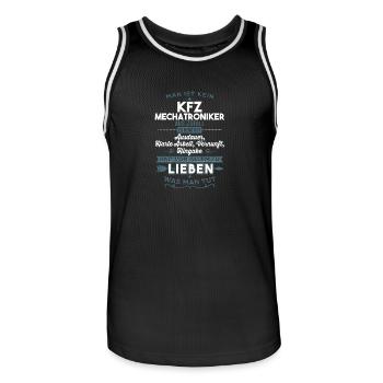Lieben was man tut - KFZ Mechatroniker - Männer Basketball-Trikot - Schwarz/Weiß - Vorne - AI Model Male 185 dark (185cm)