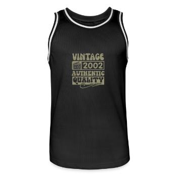 Authentisch 2002 Jahrgang 2002 - Jahrgang 2002 Retro - Männer Basketball-Trikot - Schwarz/Weiß - Vorne - AI Model Male 185 dark (185cm)