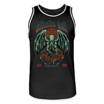 Grüner Kaiju - Cthulhu Kult Lovecraft Necronomicon - Männer Basketball-Trikot - Schwarz/Weiß - Vorne - AI Model Male 185 dark (185cm)