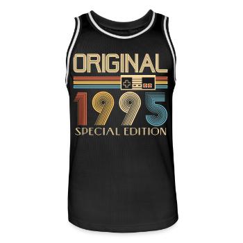 30e anniversaire 30 ans Original 1995 - Maillot de basket Homme - noir/blanc - Devant - AI Model Male 185 dark (185cm)