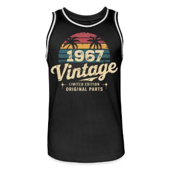 Großartig seit 1967 Geburtstagsgeschenk 1967 - Männer Basketball-Trikot - Schwarz/Weiß - Vorne - AI Model Male 185 dark (185cm)