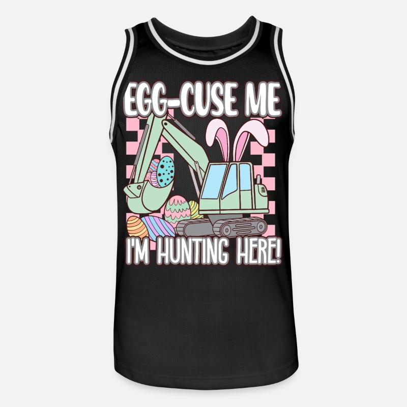 Egg cuse me Happy Easter - Männer Basketball-Trikot - Schwarz/Weiß