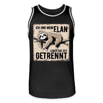 Ich und mein Elan leben zur Zeit getrennt - Männer Basketball-Trikot - Schwarz/Weiß - Vorne - AI Model Male 185 dark (185cm)