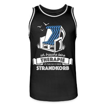 Ich brauche keine Therapie - Strandkorb - Männer Basketball-Trikot - Schwarz/Weiß - Vorne - AI Model Male 185 dark (185cm)