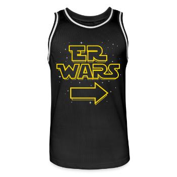 Er wars - Weltall - Sterne - Pfeil - Spruch - Männer Basketball-Trikot - Schwarz/Weiß - Vorne - AI Model Male 185 dark (185cm)