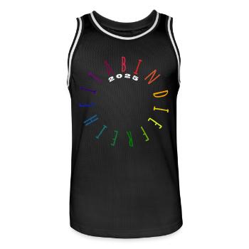 Ab in die Freiheit - ABI 2025 - Abitur - Spruch - Männer Basketball-Trikot - Schwarz/Weiß - Vorne - AI Model Male 185 dark (185cm)