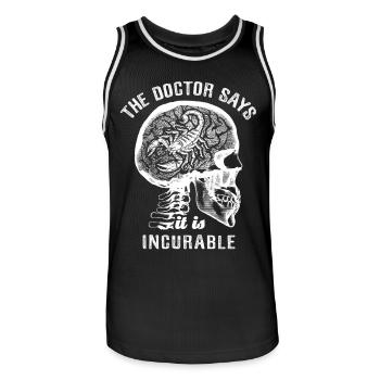 The doctor says it's incurable - scorpion - Männer Basketball-Trikot - Schwarz/Weiß - Vorne - AI Model Male 185 dark (185cm)