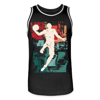 Basketball Basketballer Spieler Fan Vintage Retro - Männer Basketball-Trikot - Schwarz/Weiß - Vorne - AI Model Male 185 dark (185cm)