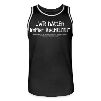 WiR hAttEn ImMer RechHt!!11!! - Männer Basketball-Trikot - Schwarz/Weiß - Vorne - AI Model Male 185 dark (185cm)