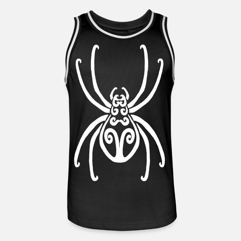 Weiße Spinne - Männer Basketball-Trikot - Schwarz/Weiß