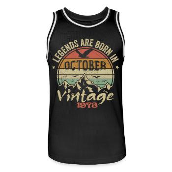 Génial Depuis Octobre 1973 - Cadeau Octobre 1973 - Maillot de basket Homme - noir/blanc - Devant - AI Model Male 185 dark (185cm)