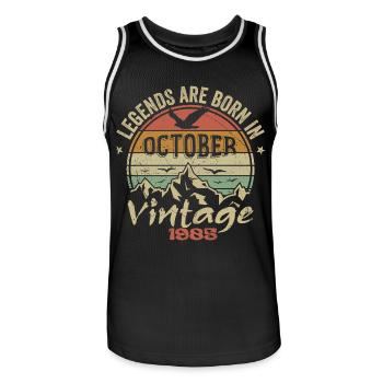 Awesome Since October 1985 - October 1985 Gift - Men's Basketball Jersey - black/white - Front - AI Model Male 185 dark (185cm)