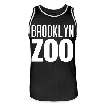 Brooklyn Zoo - Men's Basketball Jersey - black/white - Front - AI Model Male 185 dark (185cm)