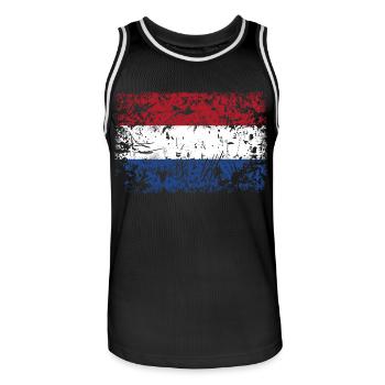 Drapeau des Pays-Bas VINTAGE - Maillot de basket Homme - noir/blanc - Devant - AI Model Male 185 dark (185cm)