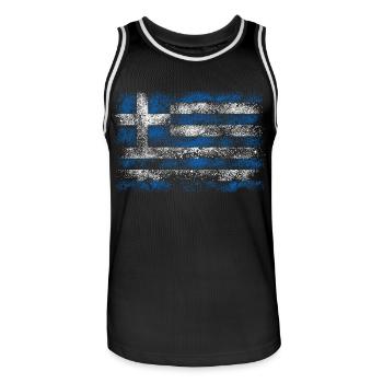 Grèce Vintage - Maillot de basket Homme - noir/blanc - Devant - AI Model Male 185 dark (185cm)