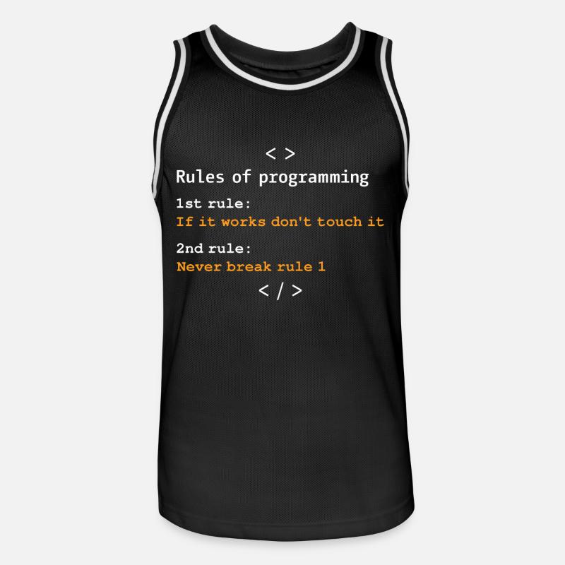 Regeln der Programmierung - Männer Basketball-Trikot - Schwarz/Weiß