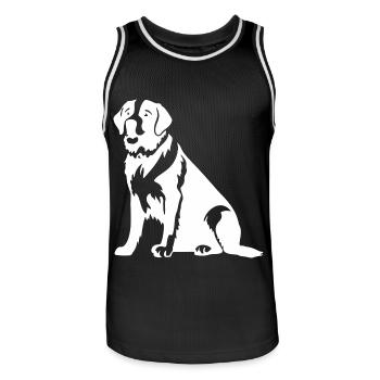 Silhouette de chien Saint-Bernard - Maillot de basket Homme - noir/blanc - Devant - AI Model Male 185 dark (185cm)