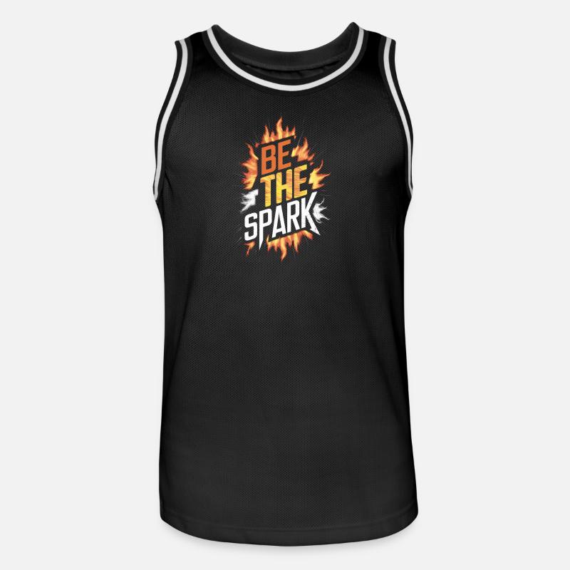 Sei der Funke - Männer Basketball-Trikot - Schwarz/Weiß