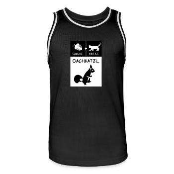 Eichhörnchen - Oachkatzl - Männer Basketball-Trikot - Schwarz/Weiß - Vorne - AI Model Male 185 dark (185cm)
