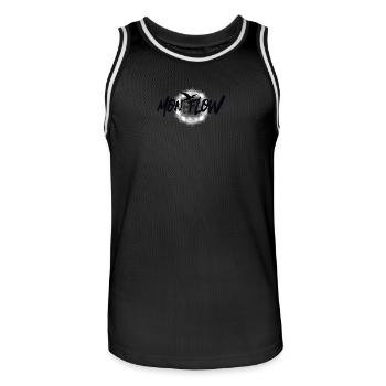 Mon Flow – Liberté et Flow dans un design moderne - Maillot de basket Homme - noir/blanc - Devant - AI Model Male 185 dark (185cm)