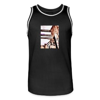Duisburg Industrieruinen - Männer Basketball-Trikot - Schwarz/Weiß - Vorne - AI Model Male 185 dark (185cm)