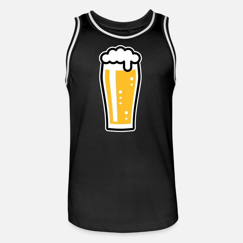 Bierglas (Bier / Willibecher / 3C) - Männer Basketball-Trikot - Schwarz/Weiß