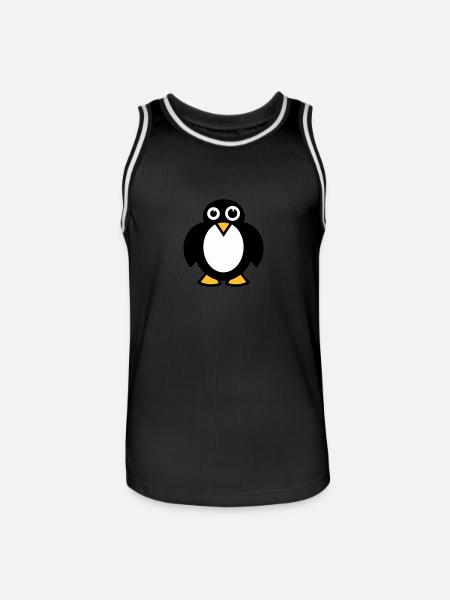 Lustiger Pinguin - Männer Basketball-Trikot - Schwarz/Weiß