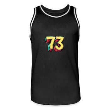 Bande dessinée à 73 numéros - Maillot de basket Homme - noir/blanc - Devant - AI Model Male 185 dark (185cm)