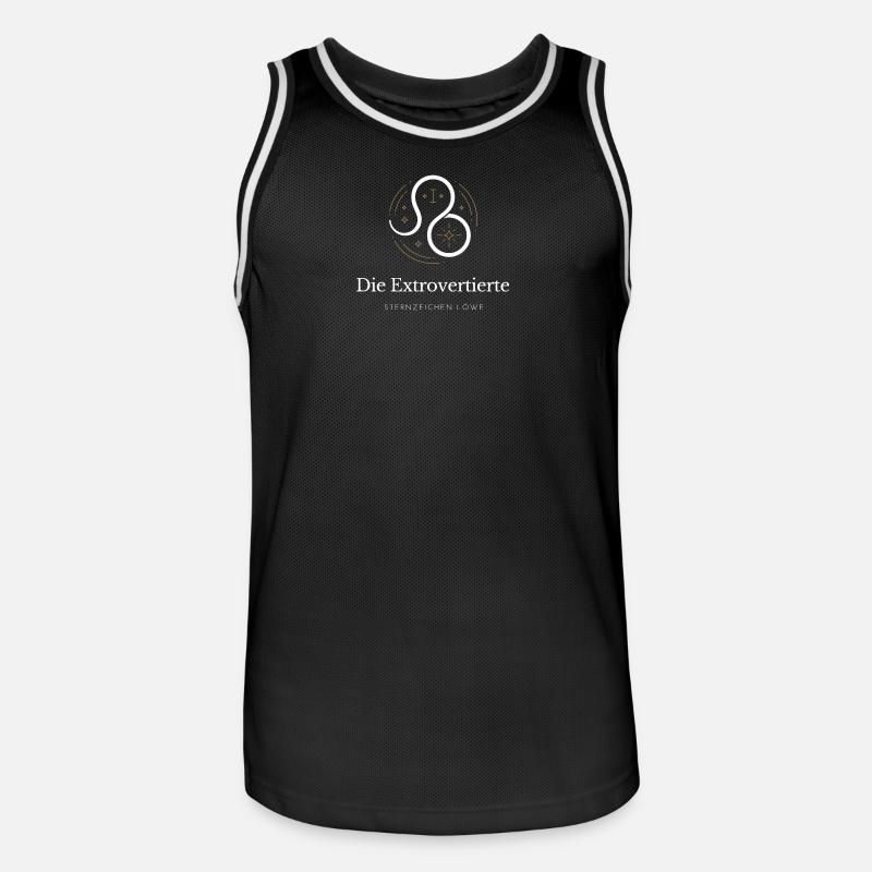 Leo Extrovert Logo Sternzeichen - Männer Basketball-Trikot - Schwarz/Weiß