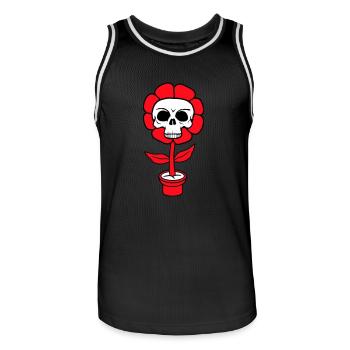 Böse Halloween Blume Totenkopf Schädel Horror Topf - Männer Basketball-Trikot - Schwarz/Weiß - Vorne - AI Model Male 185 dark (185cm)