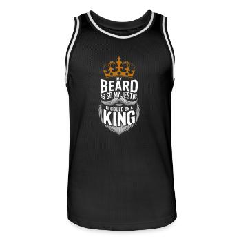 Bart Schnurrbart Bärtige Männer - Männer Basketball-Trikot - Schwarz/Weiß - Vorne - AI Model Male 185 dark (185cm)